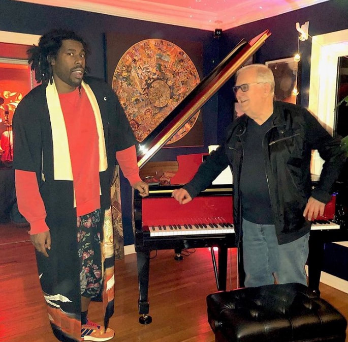 With Flying Lotus at a party in his home/studio in Studio City, celebrating his brand new Steinway!